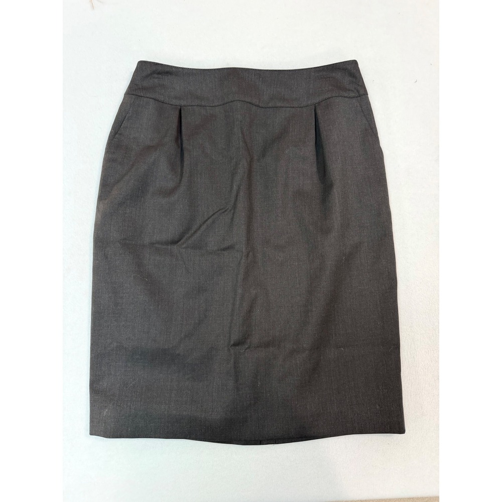 Worth New York 100% Wool Charcoal Gray Pencil Skirt Womens 6 Professional Career